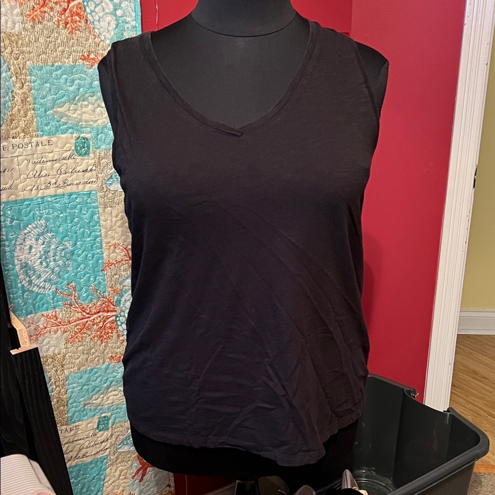 2 Black Sleeveless V-Neck Tops